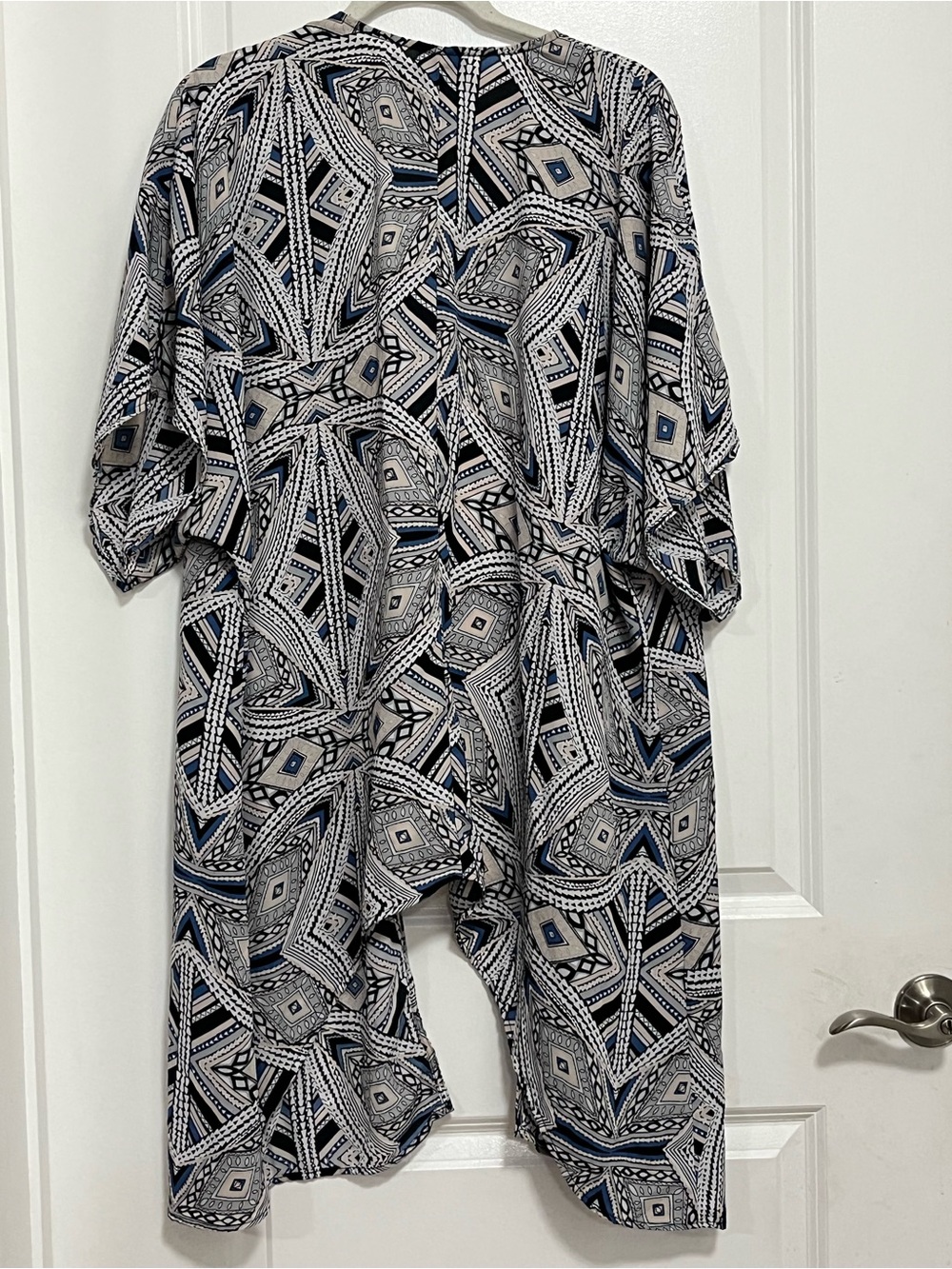 Mossimo Geometric Print Open Front Kimono Cardigan High-Low S/M Boho - Picture 5 of 11
